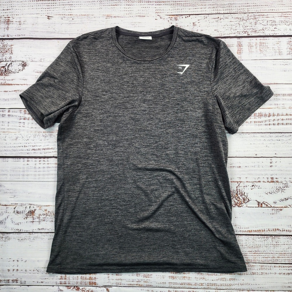 Gymshark Mens XL Arrival Short Sleeve Gym Training Shirt Charcoal Dark Gray Tee